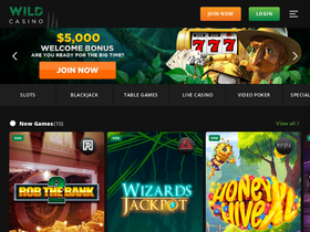 'wildcasino.ag' screenshot