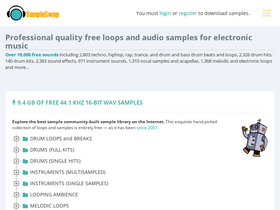 'sampleswap.org' screenshot