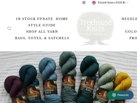 treehouseknits.com homepage screenshot