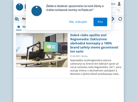 'radia.sk' screenshot