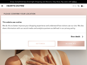 'heartsonfire.com' screenshot