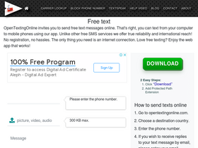 'opentextingonline.com' screenshot