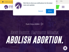 'studentsforlife.org' screenshot