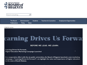 'sdbor.edu' screenshot