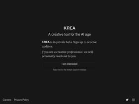Krea AI - KREA is an AI-powered design tool that enables users to generate images and videos with a delightful and intuitive interface. It is trusted by top creatives and offers a range of features that make it stand out from other design tools.