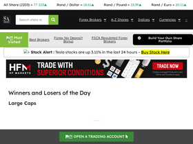 'sashares.co.za' screenshot