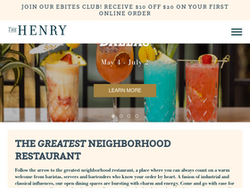'thehenryrestaurant.com' screenshot
