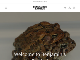 benjaminsexotics.com homepage screenshot