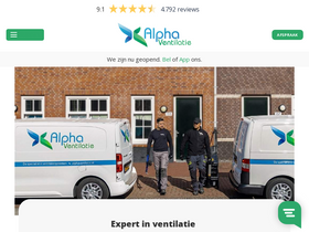 'alphaventilatie.nl' screenshot