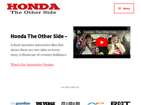 'hondatheotherside.com' screenshot
