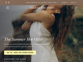 zigzagfactory.com homepage screenshot