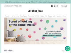 allthatjazzshop.com homepage screenshot