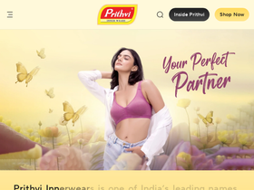 prithviinnerwears.com homepage screenshot