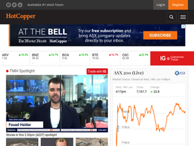 'hotcopper.com.au' screenshot