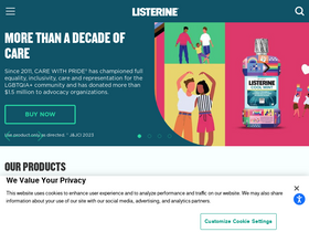 'listerine.com' screenshot