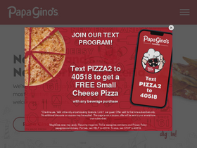 'papaginos.com' screenshot