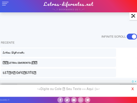 'letras-diferentes.net' screenshot