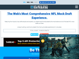 'nflmockdraftdatabase.com' screenshot