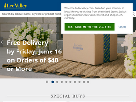 'leevalley.com' screenshot