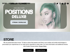 'arianagrande.com' screenshot