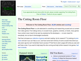'tcrf.net' screenshot