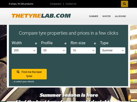 'thetyrelab.com' screenshot