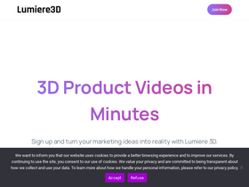 Lumiere 3D - Generate immersive 3D videos for e-commerce and marketing effortlessly.