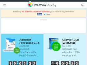 Giveaway of the Day - free licensed software daily