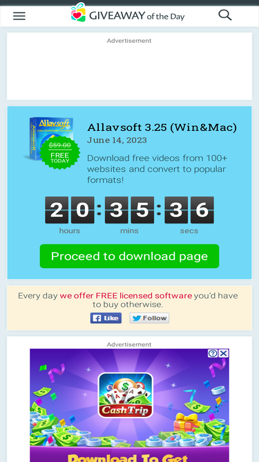 Giveaway of the Day - free licensed software daily