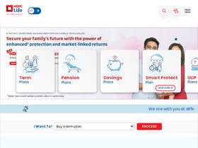 'hdfclife.com' screenshot