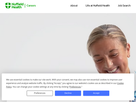 'nuffieldhealthcareers.com' screenshot