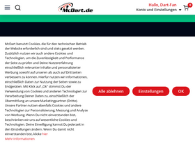'mcdart.de' screenshot