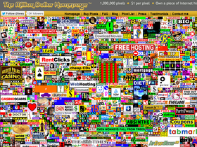 'milliondollarhomepage.com' screenshot