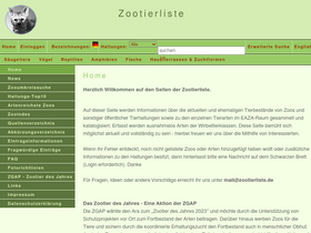 'zootierliste.de' screenshot