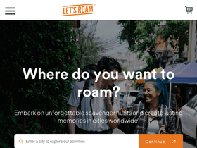 'letsroam.com' screenshot