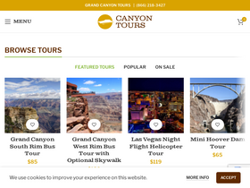 'canyontours.com' screenshot