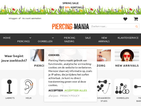 'piercingmania.nl' screenshot