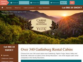'cabinsofthesmokymountains.com' screenshot