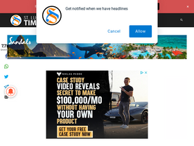 'stluciatimes.com' screenshot