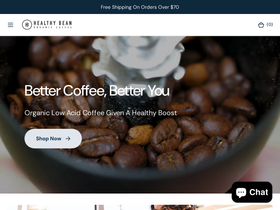 healthybeancoffee.com homepage screenshot
