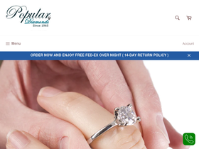 populardiamonds.com homepage screenshot