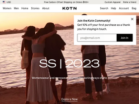 'kotn.com' screenshot
