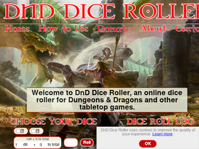 'dnddiceroller.com' screenshot