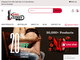 kinkscloset.com homepage screenshot