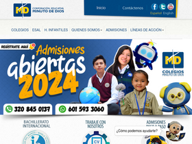 'colegiosminutodedios.edu.co' screenshot