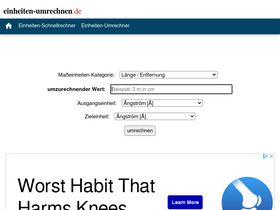 'einheiten-umrechnen.de' screenshot