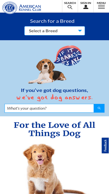 Akc free hot sale dog lookup