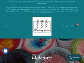 Bloomingyarns homepage screenshot