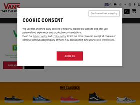 'vans.co.uk' screenshot