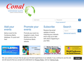 'conferencealerts.com' screenshot